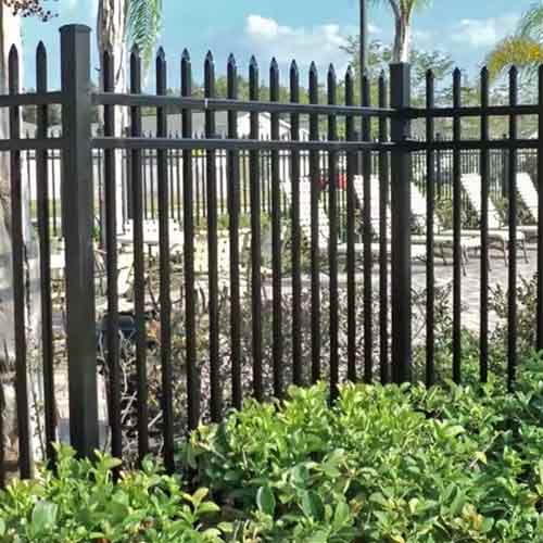 High Security Modern Picket Steel Fence Panel Garrison Style with Metal Frame Premium Steel Fencing Hardware